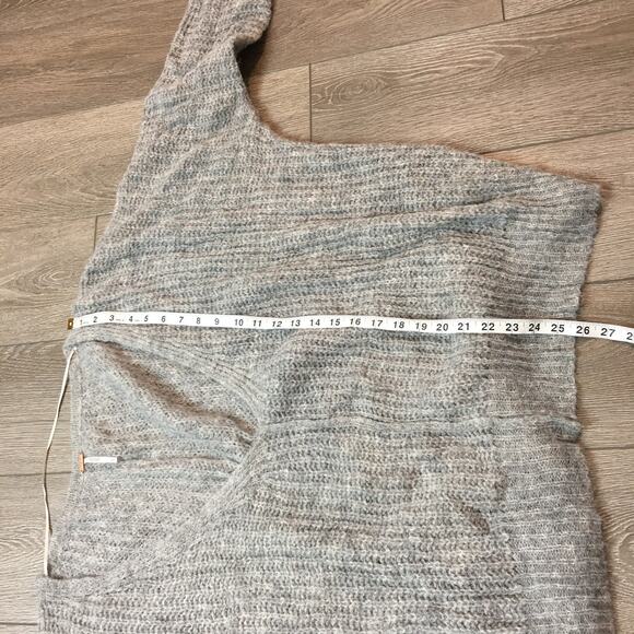 Free People MoonBeam V Neck Sweater Grey Size XL Alpaca Blend - Picture 6 of 9